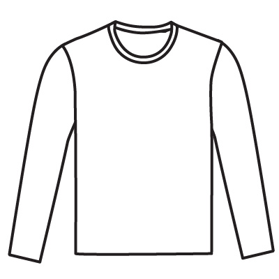 Long Sleeve Shirt Template Sketch Coloring Page